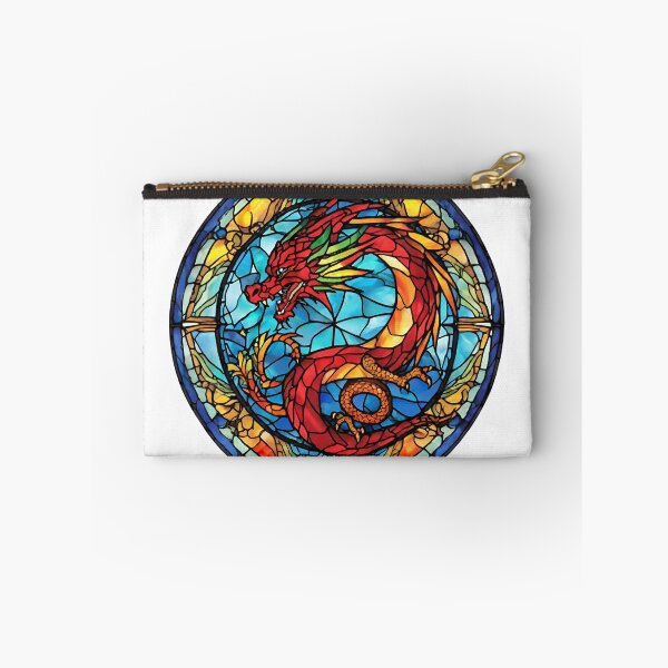 Item preview, colorful stained glass with animals, dragon designed and sold by GroonSpace.
