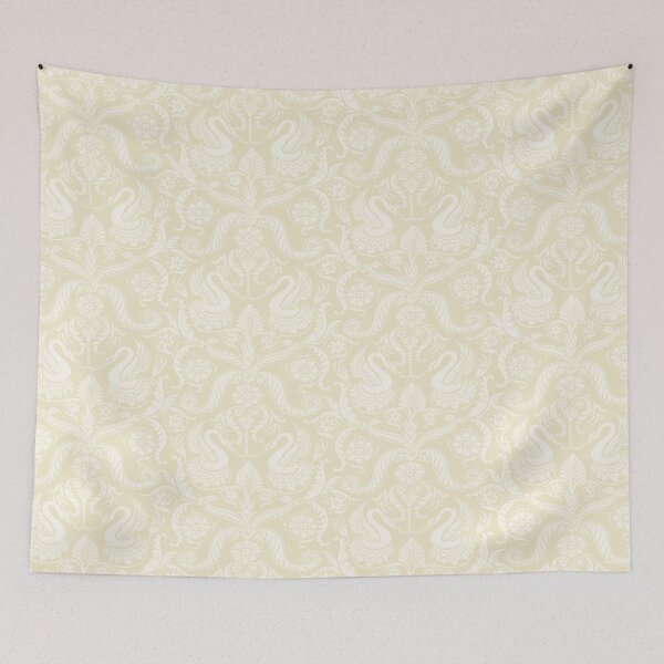 Item preview, Cream on Light Yellow  Classy Medieval Damask Swans designed and sold by JamieWetzel.