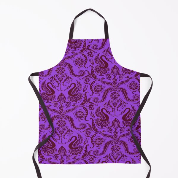 Item preview, Raspberry on Bright Purple Classy Medieval Damask Swans designed and sold by JamieWetzel.