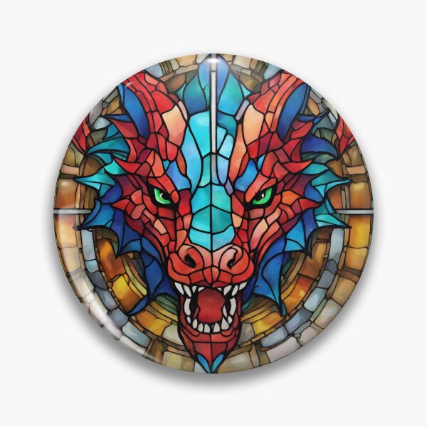 Item preview, colorful stained glass with animals, dragon 1 designed and sold by GroonSpace.