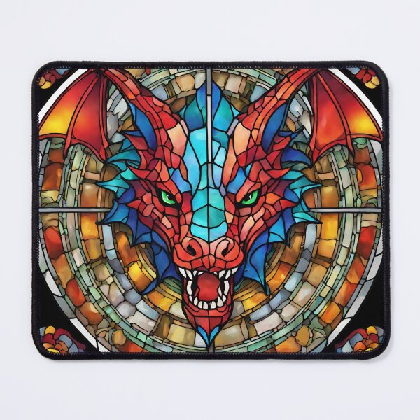 Item preview, colorful stained glass with animals, dragon 1 designed and sold by GroonSpace.