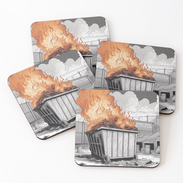 Item preview, Inferno's Embrace: The Chaotic Dumpster Blaze designed and sold by ccl2023.