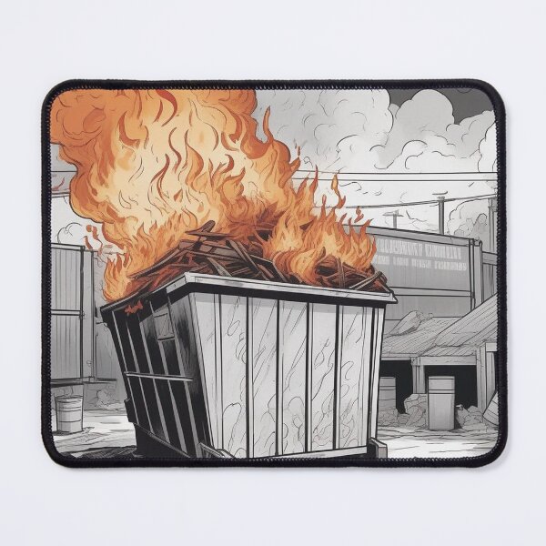 Item preview, Inferno's Embrace: The Chaotic Dumpster Blaze designed and sold by ccl2023.