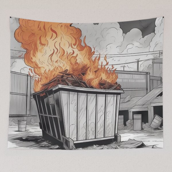 Item preview, Inferno's Embrace: The Chaotic Dumpster Blaze designed and sold by ccl2023.