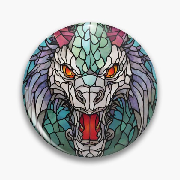 Item preview, colorful stained glass with animals, dragon 2 designed and sold by GroonSpace.