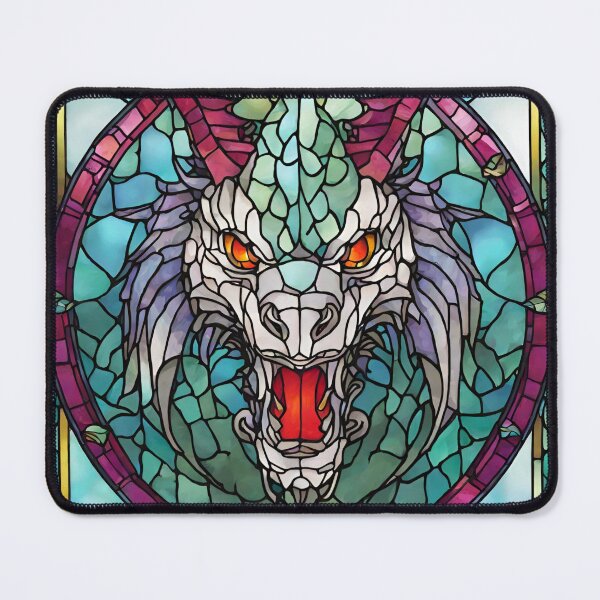 Item preview, colorful stained glass with animals, dragon 2 designed and sold by GroonSpace.