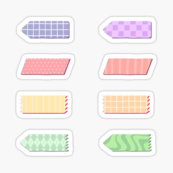 Artikel-Vorschau von  Mini-Kidcore-Pastell-Washi-Pack mit Struktur, Set 2, designt und verkauft von Kayochine.