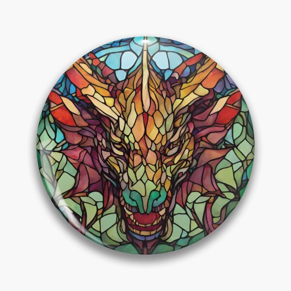 Item preview,  colorful stained glass with animals, dragon 3 designed and sold by GroonSpace.