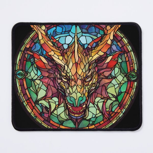 Item preview, colorful stained glass with animals, dragon 3 designed and sold by GroonSpace.