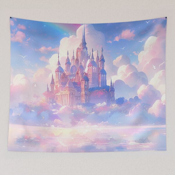 Item preview, Dreamy Serene Magical Pastel Cloud Castle designed and sold by bubblegoth.