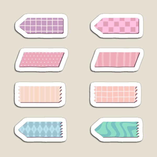 Item preview, mini Kidcore Pastel washi pack textured set 3 designed and sold by Kayochine.