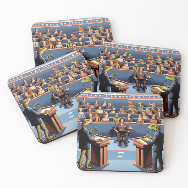 Item preview, Lizard People Politicians: Satirical Government Debate Illustration designed and sold by cybercanvasmuse.