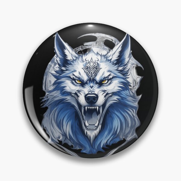 Artikelvorschau,  Blau-weißer Stammeswolf, Akelarre entworfen und verkauft von AkelarreDesigns.