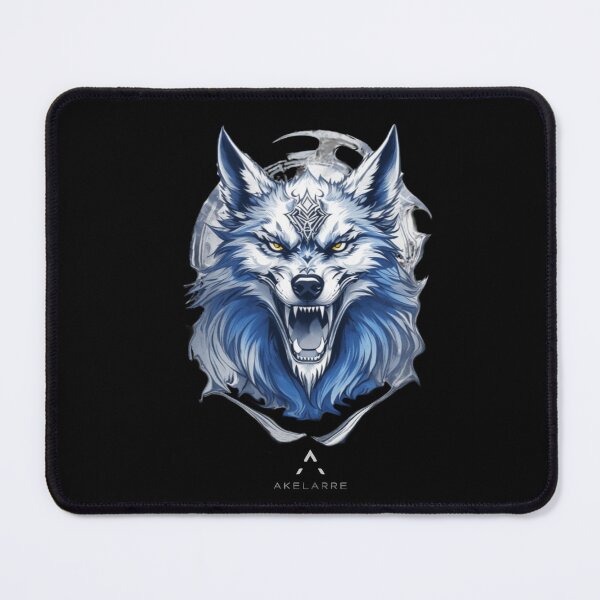 Item preview,  Blue and white tribal wolf, Akelarre designed and sold by AkelarreDesigns.