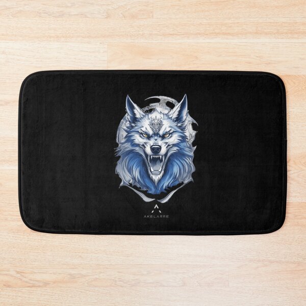 Item preview,  Blue and white tribal wolf, Akelarre designed and sold by AkelarreDesigns.