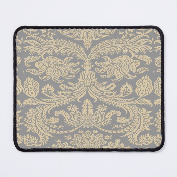 Item preview, Pale Gold on Warm Grey Medieval Damask Scrolls designed and sold by JamieWetzel.