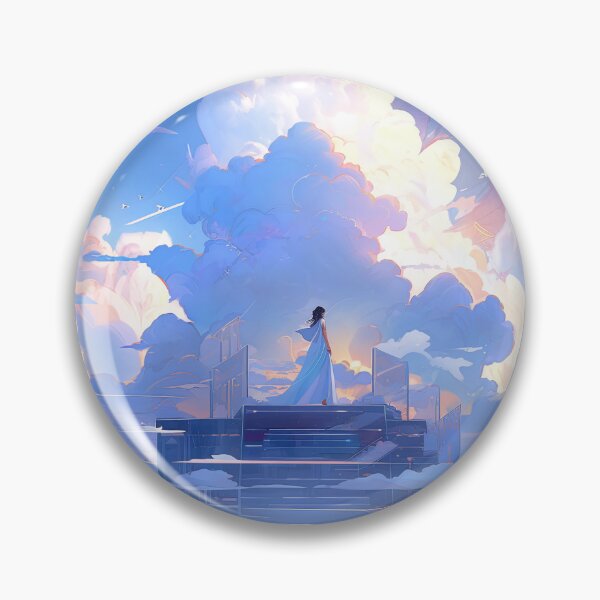 Artikelvorschau, Anime Girl und Serene Cloudy Skyscape entworfen und verkauft von bubblegoth.