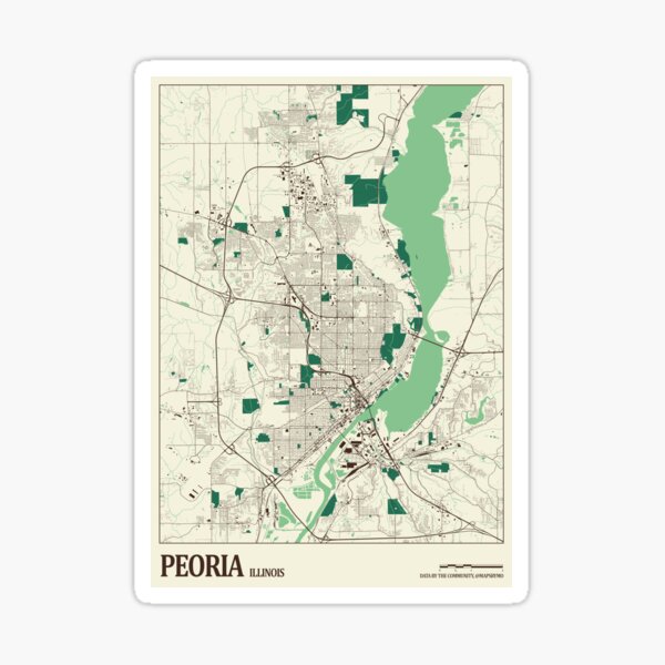 Item preview, Peoria Street Map designed and sold by mapsbymo.