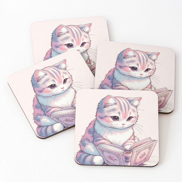 Item preview, Cute cat reading a book designed and sold by Hissa-O.