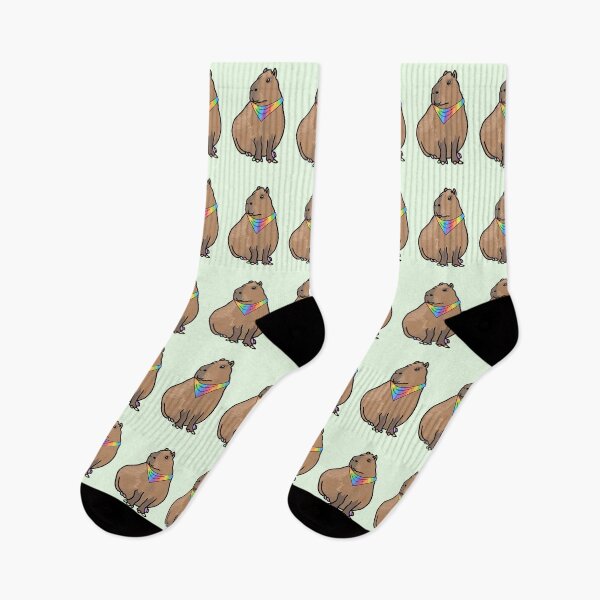 Item preview, Pride Capy (green background) designed and sold by EmiliaMoscovich.