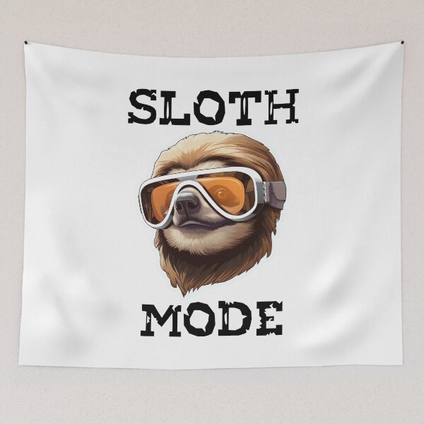 Item preview, Sloth Wearing Ski Goggles - Sloth Mode (Black Lettering) designed and sold by VelvetRoom.