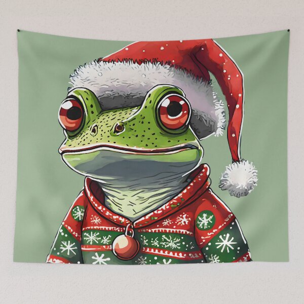 Item preview, aboriginal frog in christmas sweater designed and sold by emaotx.