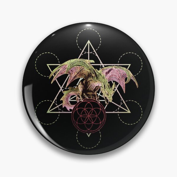 Item preview, Dragón verde y rosa en el cubo de Metatrón: Geometría sagrada designed and sold by LunarisPlexus.