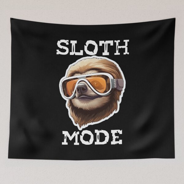 Item preview, Sloth Wearing Ski Goggles - Sloth Mode (White Lettering) designed and sold by VelvetRoom.