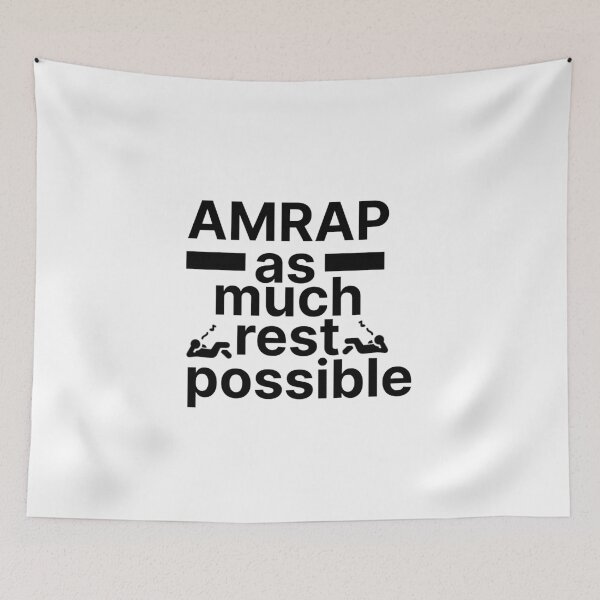 Item preview, As Much Rest As Possible Funny Fitness AMRAP quote designed and sold by AdoreBestial.
