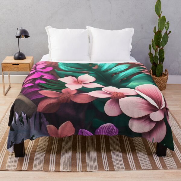 Item preview, Pink, Peach and Purple Jungle Flowers designed and sold by SusanEileenEvans.