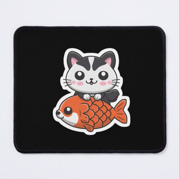 Item preview,  Cute cat with gold carp fish designed and sold by AnetaArtist.
