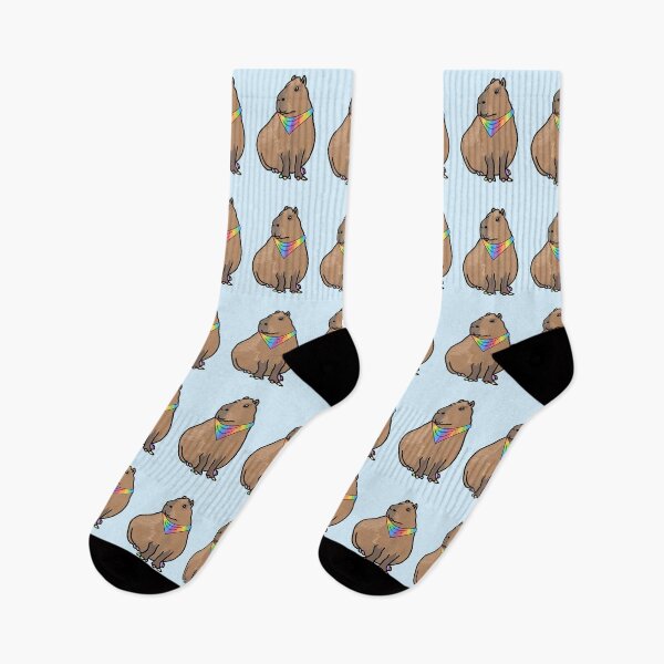 Item preview, Pride Capy (blue background) designed and sold by EmiliaMoscovich.