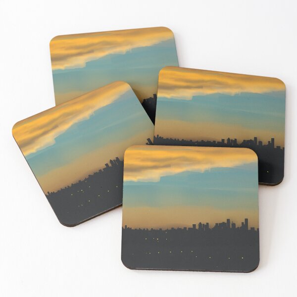 Item preview, Downtown Houston Rush Hour Sunset from the 610 Sidney Sherman Bridge over the ship channel designed and sold by Lacey Schmidt.