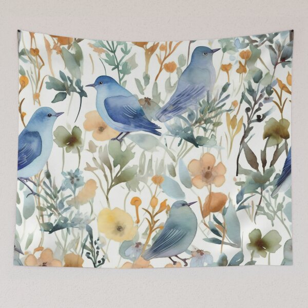 Item preview, Birds in the Garden in Watercolors designed and sold by Hashola Designs.