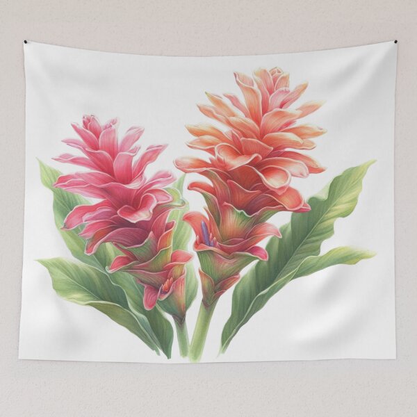 Item preview, Watercolor painting of ginger flower 28 designed and sold by I-HERE.