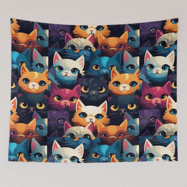 Item preview, Colorful anime cat pattern #10 designed and sold by Christolamber.