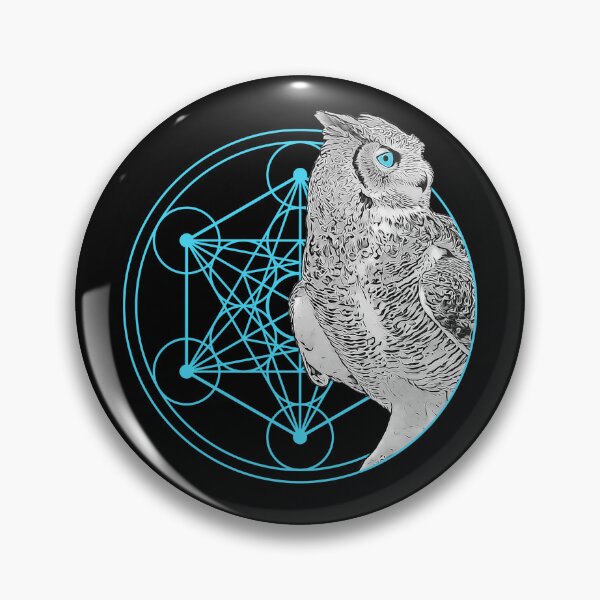 Item preview, Gray Owl Sitting on Metatron's Cube: Sacred Geometry designed and sold by LunarisPlexus.