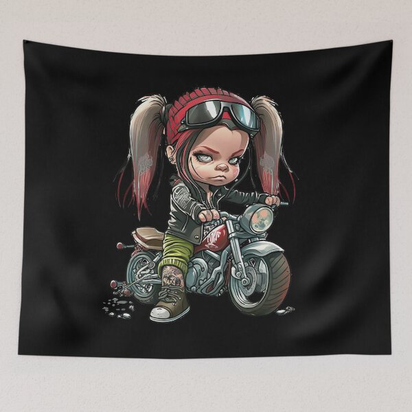 Item preview, Ride or Die Cute Biker Girl designed and sold by Uniquely4You2.