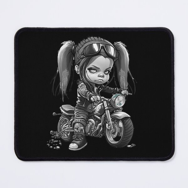 Item preview,  Ride or Die Cute Biker Girl in Black and White designed and sold by Uniquely4You2.