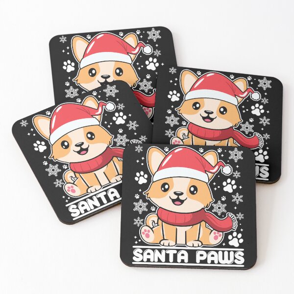Item preview, Santa Paws | Cute and Festive Christmas Corgi - Black designed and sold by PearlMoonGrapes.