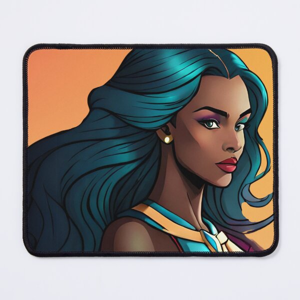 Item preview, Superhero Woman Aqua Gold  Inspirational Animation Comic Designs designed and sold by Melan Designs.