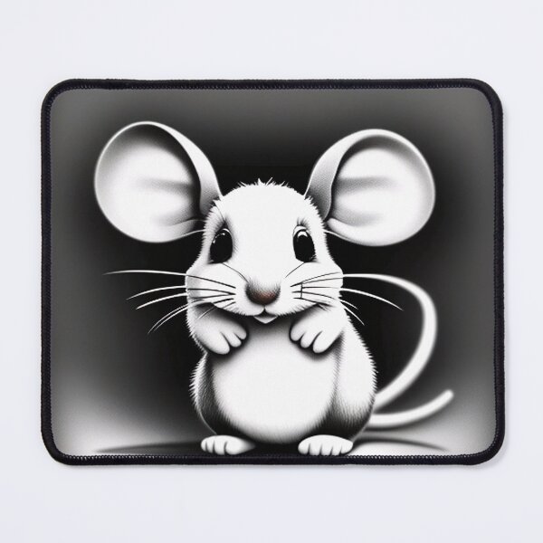 Item preview, "Captivating Monochrome Mouse Illustration: Simple and Charming Cartoon Design" designed and sold by Huycao211.