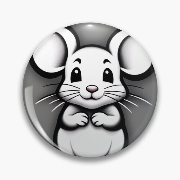 Item preview,  "Captivating Monochrome Mouse Illustration: Simple and Charming Cartoon Design" designed and sold by Huycao211.