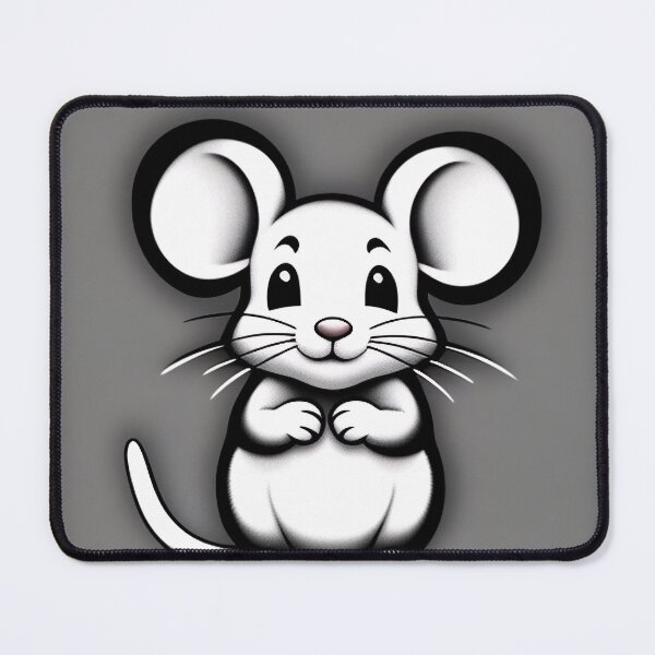 Item preview,  "Captivating Monochrome Mouse Illustration: Simple and Charming Cartoon Design" designed and sold by Huycao211.