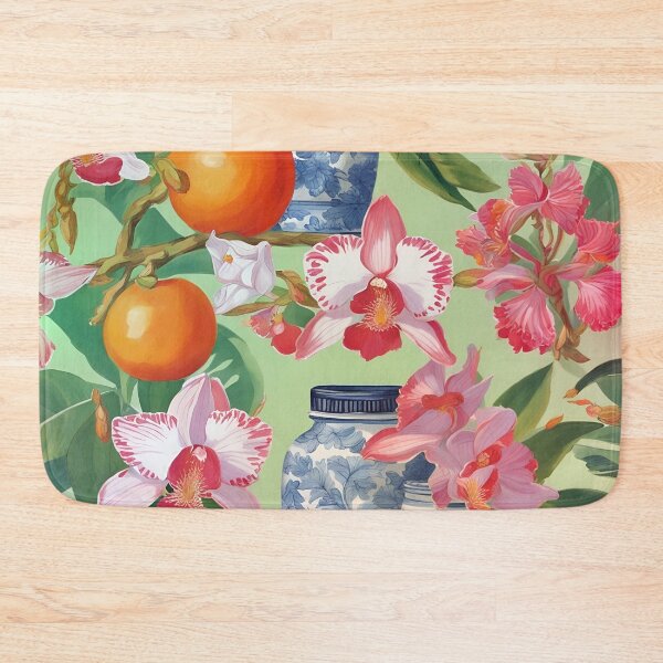 Item preview, orchids, fruits and chinoiserie jars designed and sold by SophieClimaArt.