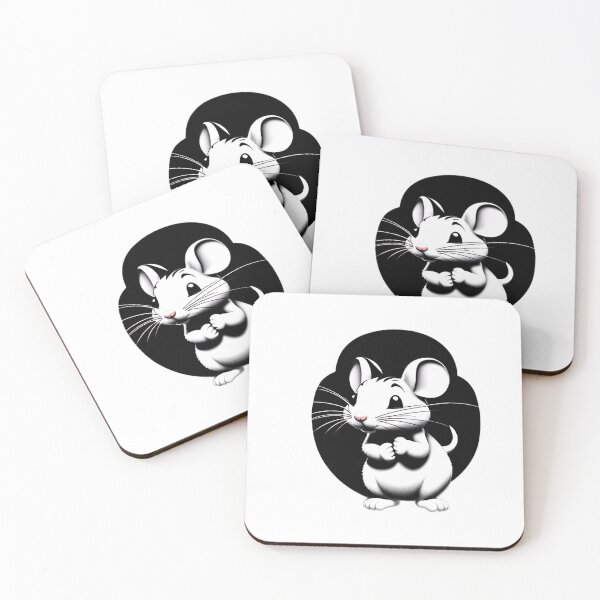Item preview,  "Captivating Monochrome Mouse Illustration: Simple and Charming Cartoon Design" designed and sold by Huycao211.