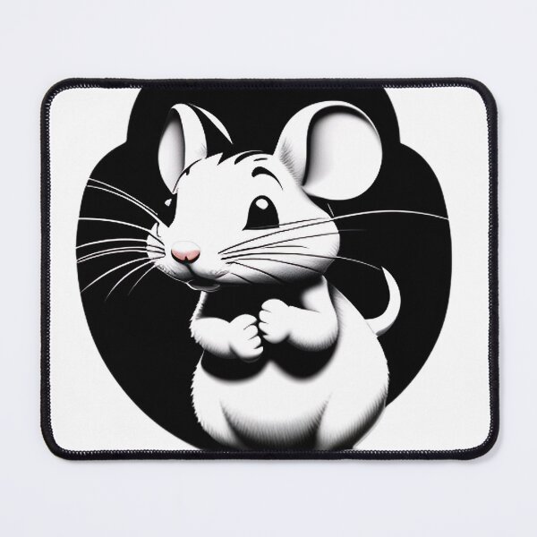 Item preview,  "Captivating Monochrome Mouse Illustration: Simple and Charming Cartoon Design" designed and sold by Huycao211.