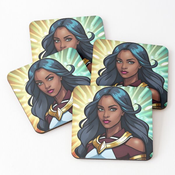 Item preview, Superhero Woman African Gold Inspirational Animation Comic Designs designed and sold by Melan Designs.