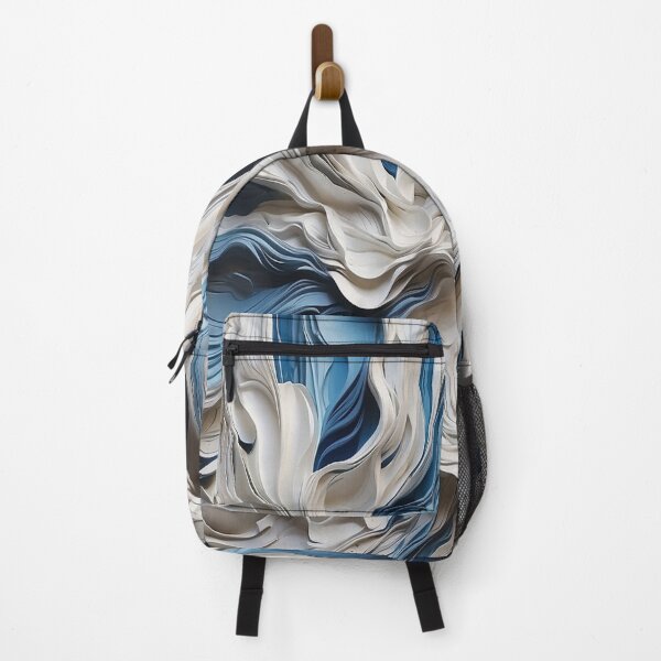 Item preview, Abstract 3D Silken Blue-White: A Fusion of Serenity designed and sold by semenol.