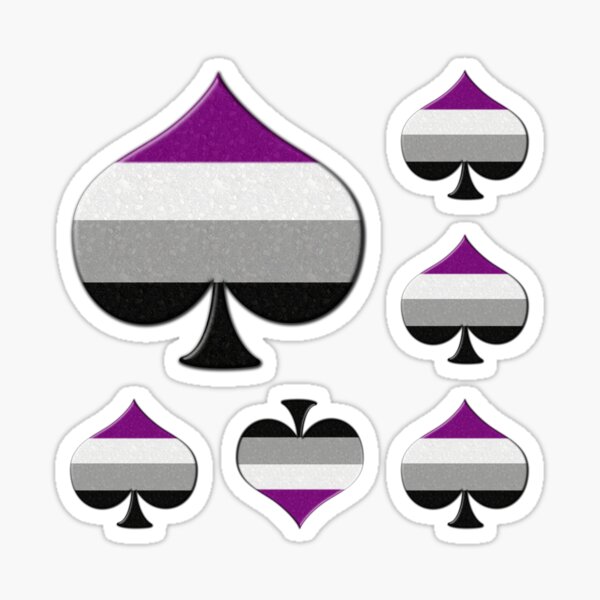 Large Ace Symbol in Asexual Pride Flag Colors Sticker